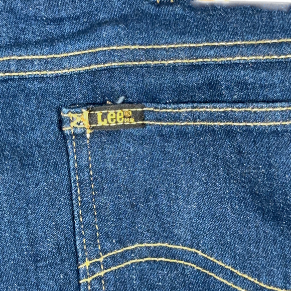 Vintage Lee Riders Jeans Mens 33x30 Blue Flare Leg Dark Wash Talon Zip USA 80s - Picture 12 of 14